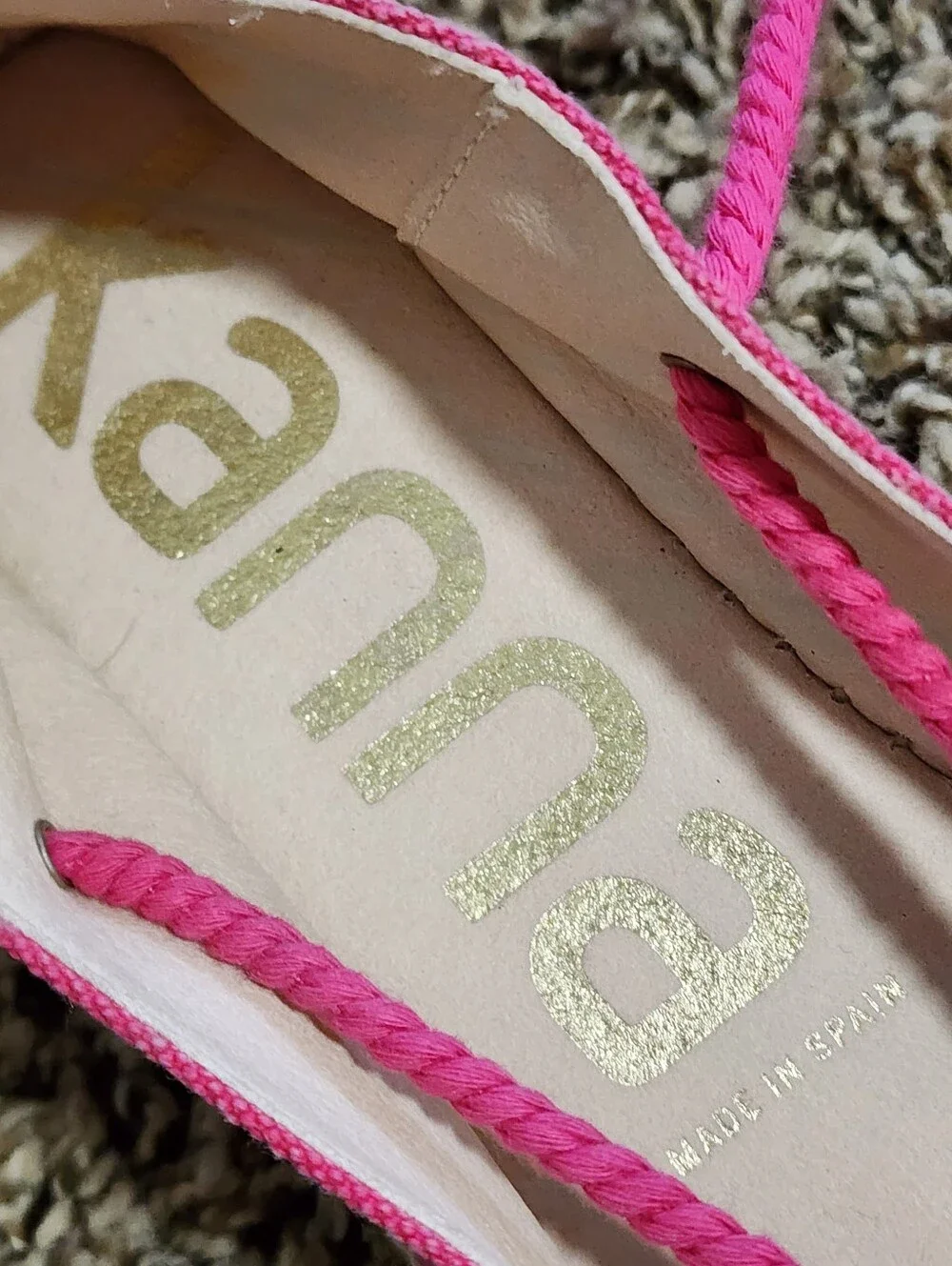 Kanna Pink Canvas Espadrilles Lace Up Pom Pom Detail 37 7US Festival